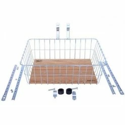 Wald 1392 Kurv Med Træbase Coated Sølvfarvet